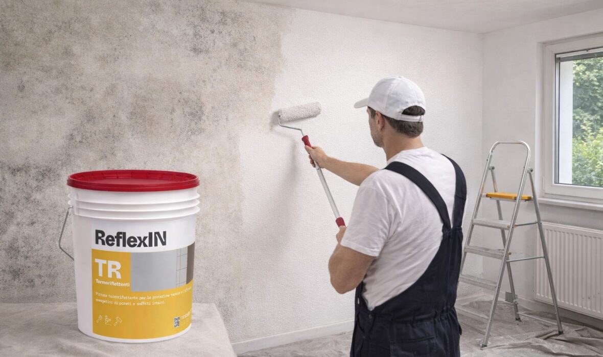 pittura termica antimuffa Nanocubo Reflex In applicata su parete interna per eliminare muffa e condensa